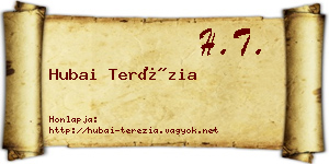 Hubai Terézia névjegykártya